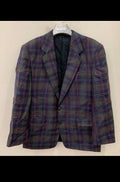 Vintage pure wool tweed camouflage plaid classic unique jacket blazer 44R