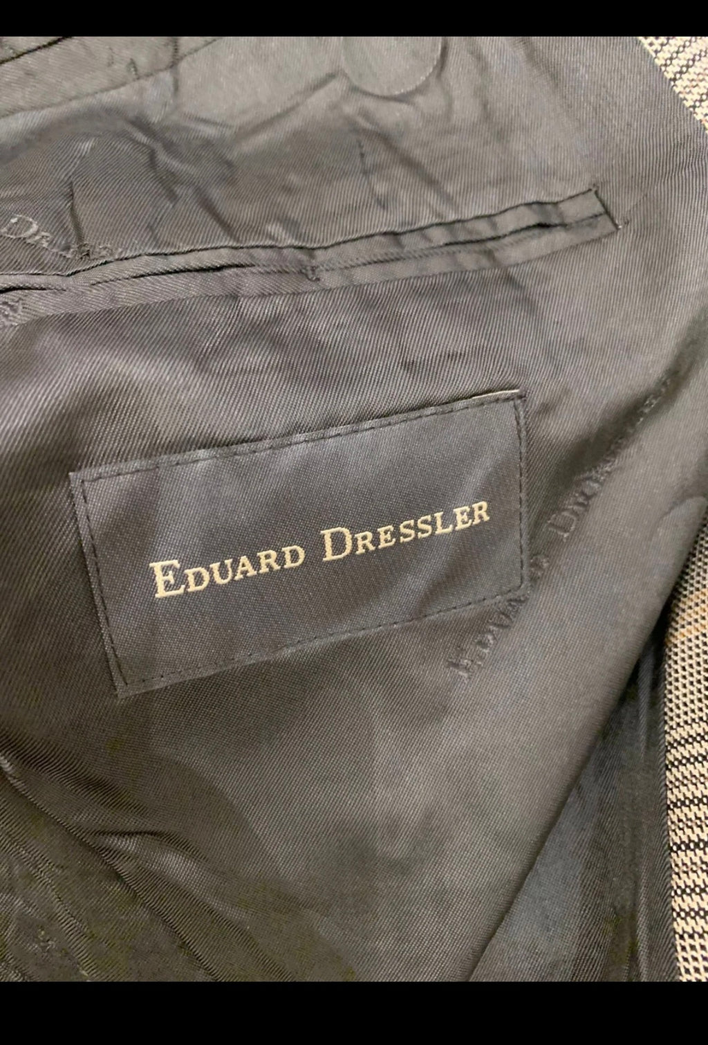 Vintage Eduard Dressler wool silk glen check classic jacket blazer 42R