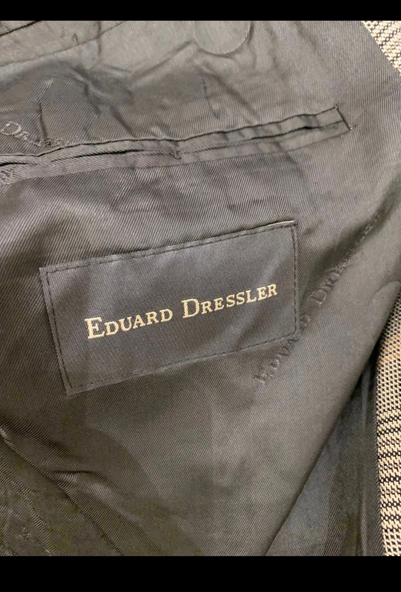Vintage Eduard Dressler wool silk glen check classic jacket blazer 42R