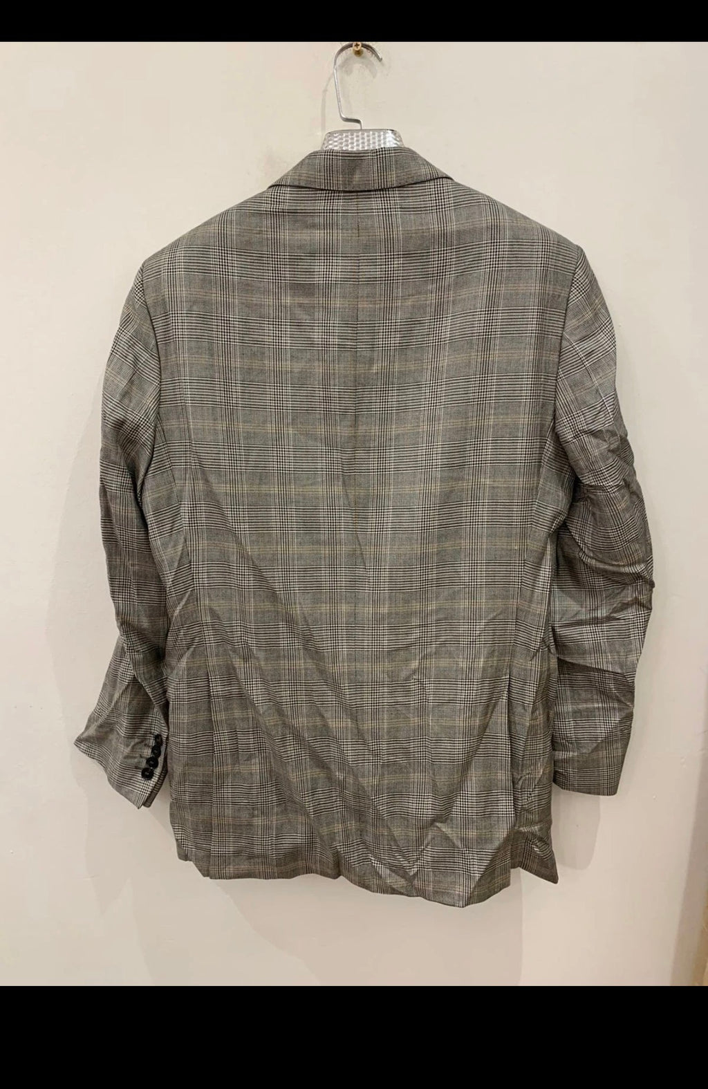 Vintage Eduard Dressler wool silk glen check classic jacket blazer 42R