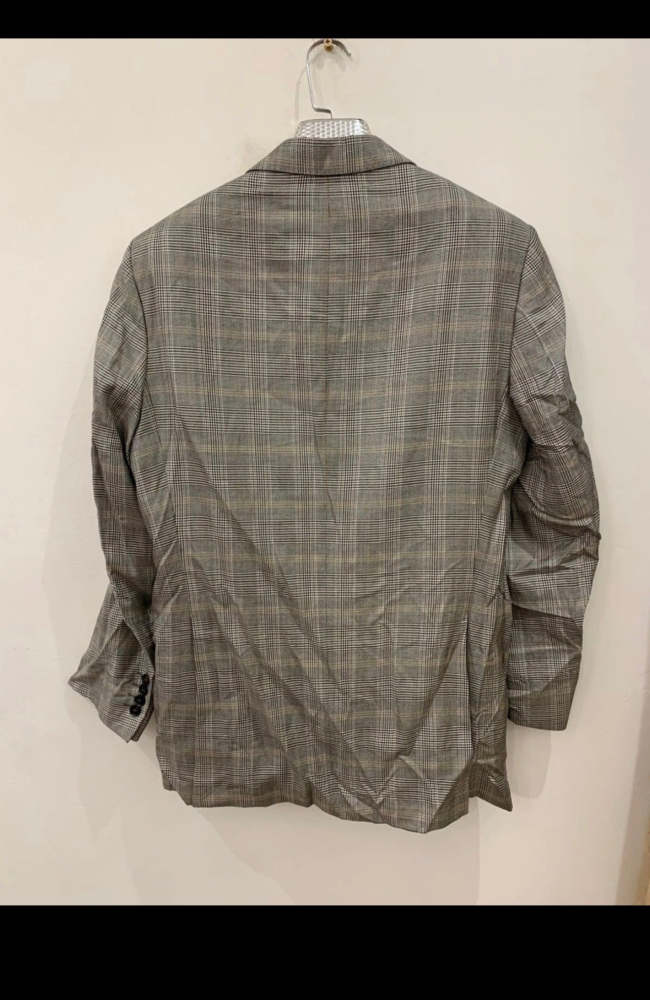 Vintage Eduard Dressler wool silk glen check classic jacket blazer 42R