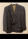 Vintage pure wool double breasted charcoal rowing brown jacket blazer 42R