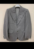 1970s vintage worsted wool rockabilly disco gray suit jacket blazer 34R 34S