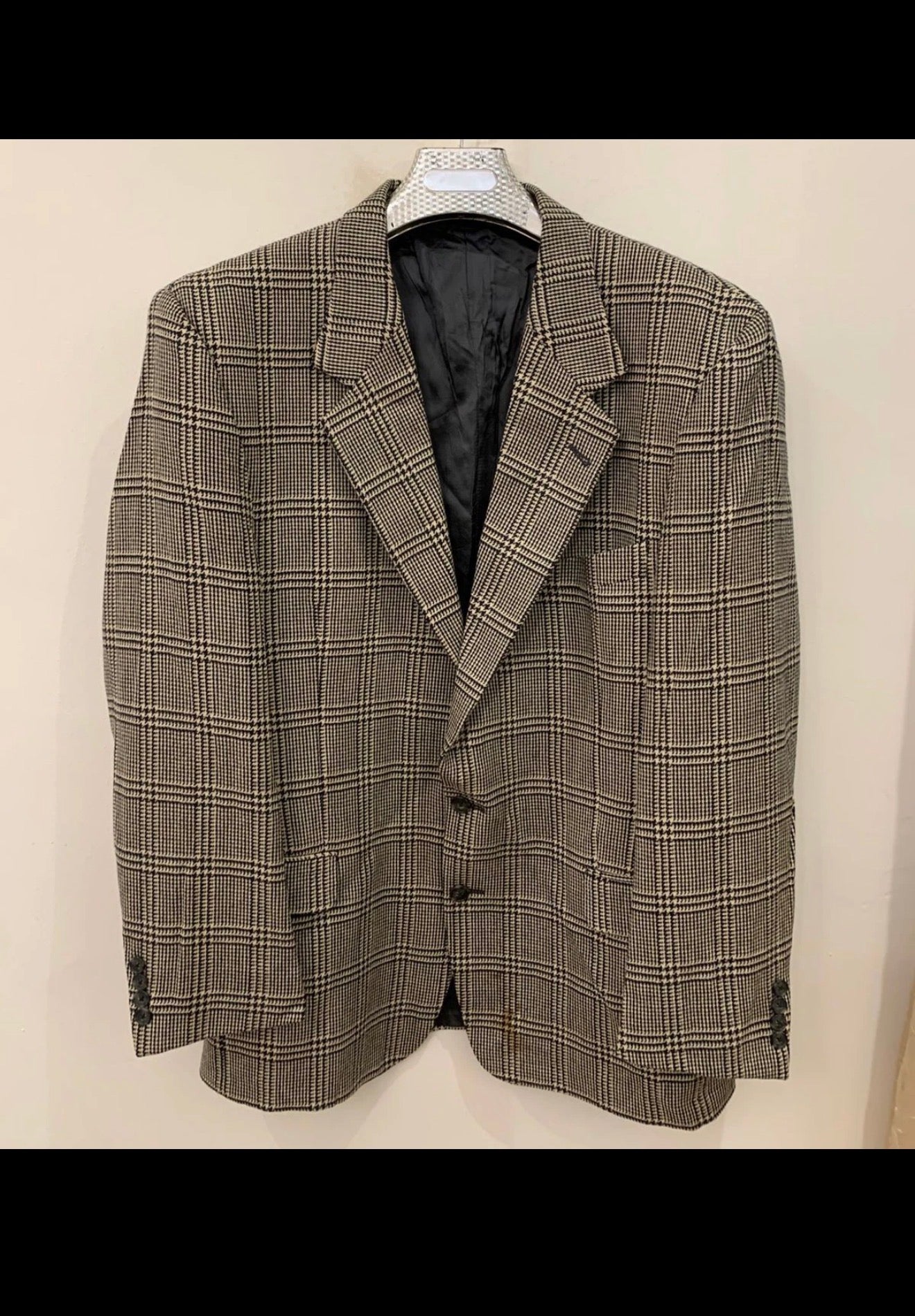 Vintage Joseph Abboud pure wool glen check classic jacket blazer 44L