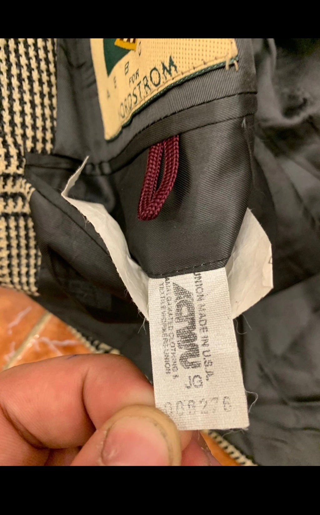 Vintage Joseph Abboud pure wool glen check classic jacket blazer 44L