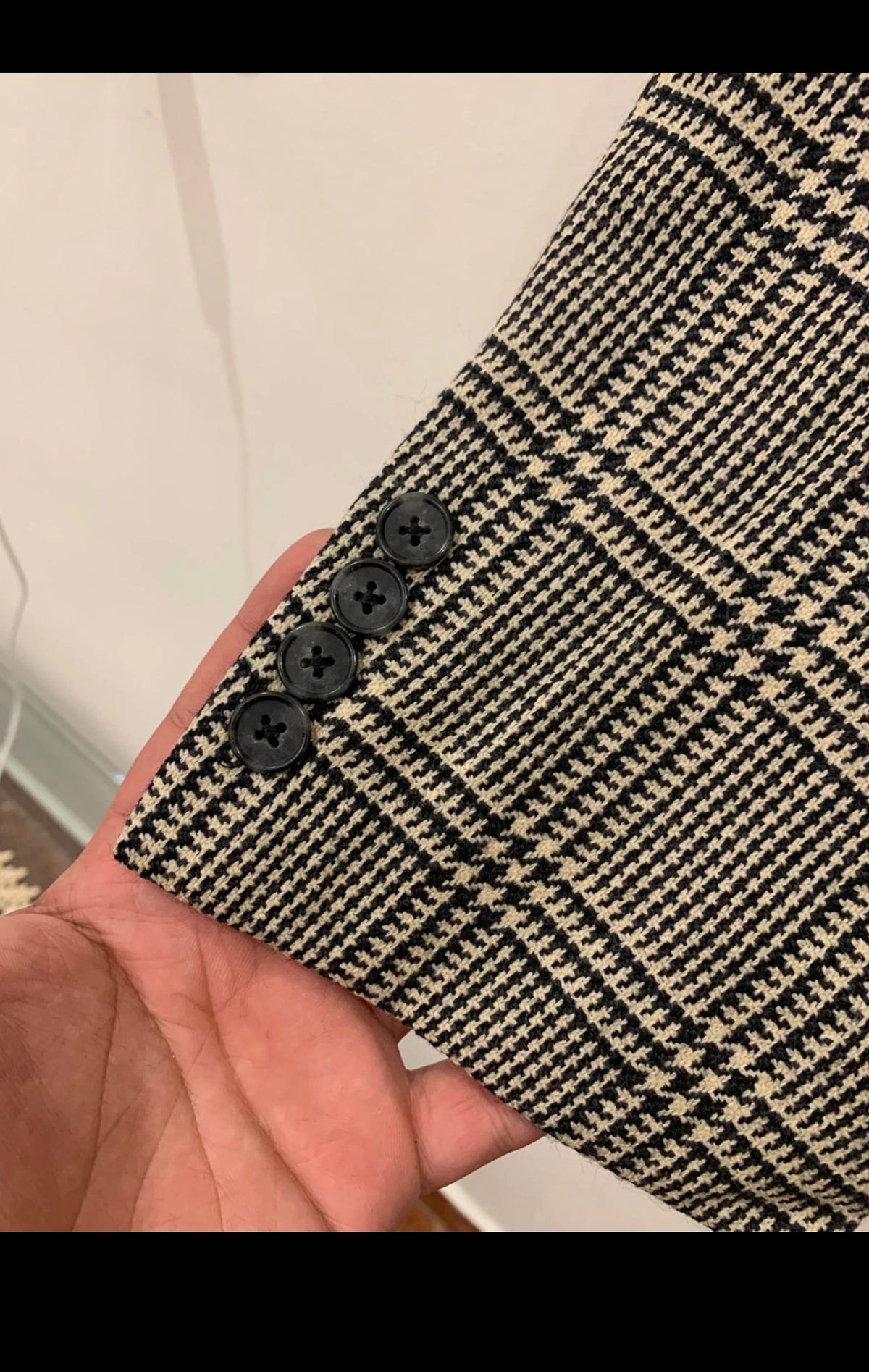 Vintage Joseph Abboud pure wool glen check classic jacket blazer 44L