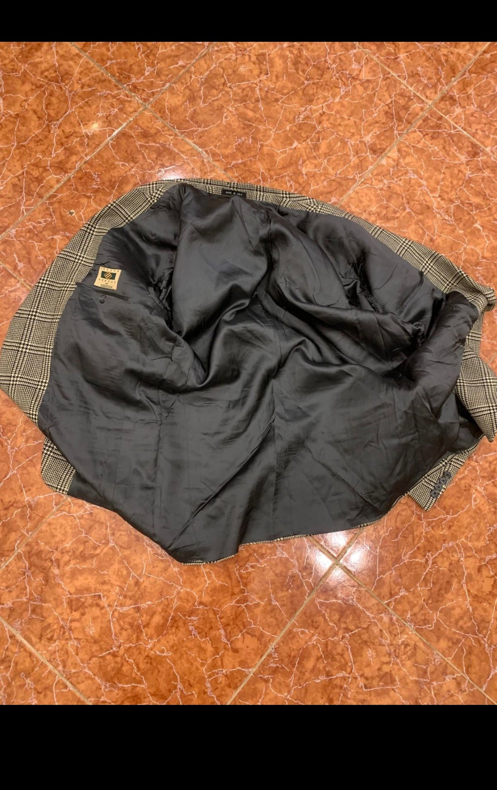 Vintage Joseph Abboud pure wool glen check classic jacket blazer 44L