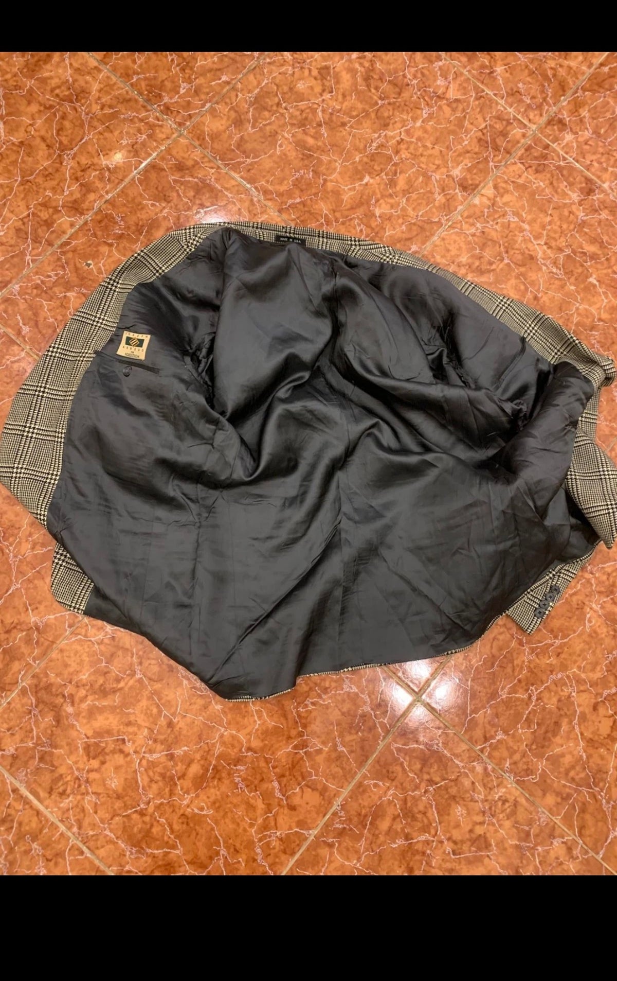 Vintage Joseph Abboud pure wool glen check classic jacket blazer 44L