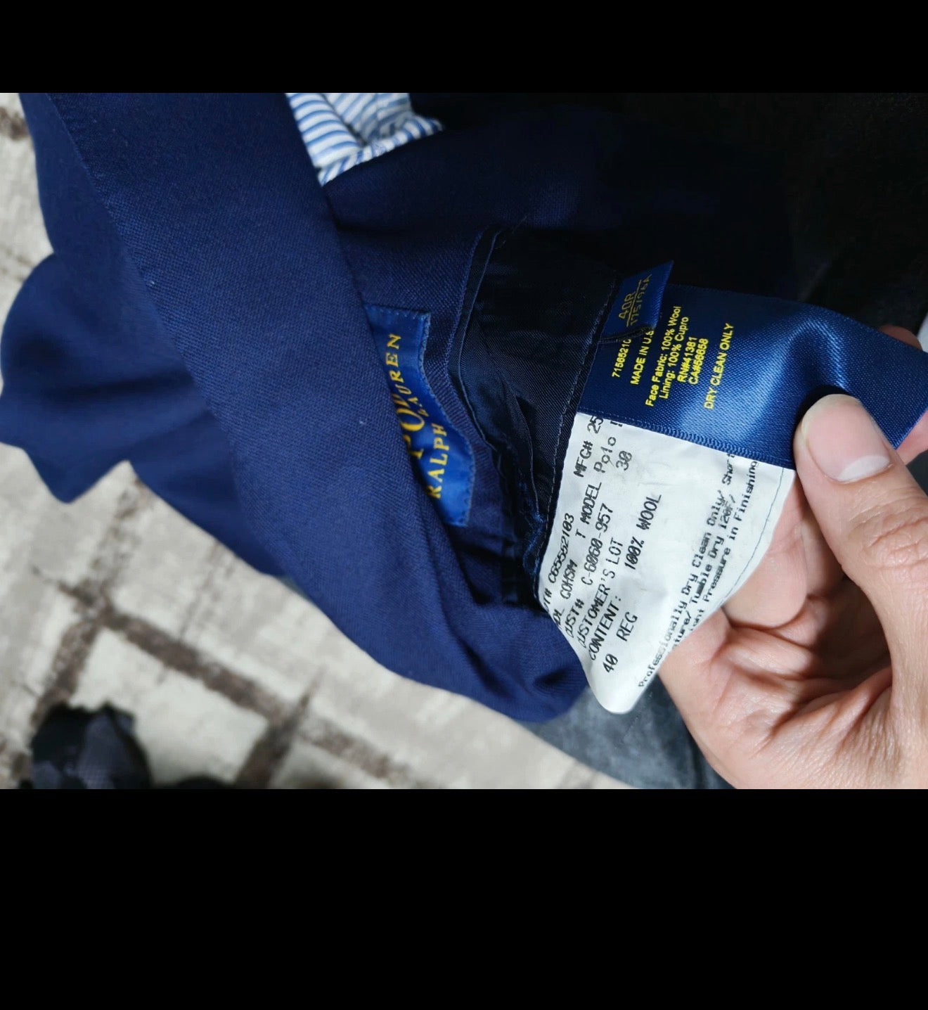 Classic Polo Ralph Lauren pure wool navy USA made jacket blazer 38R