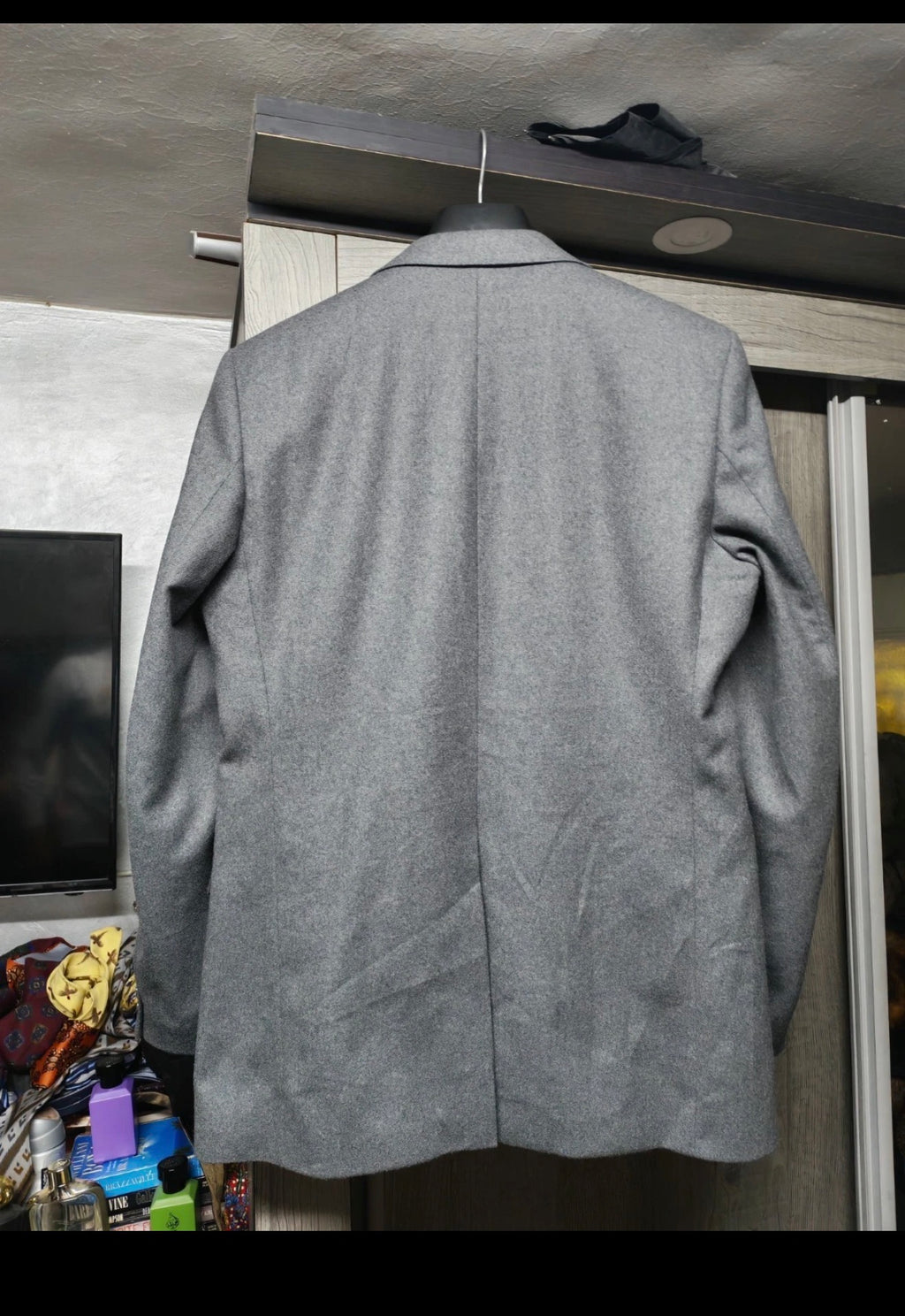 Vintage classic pure woollen wool 3 piece gray 2 button suit 40R 40L