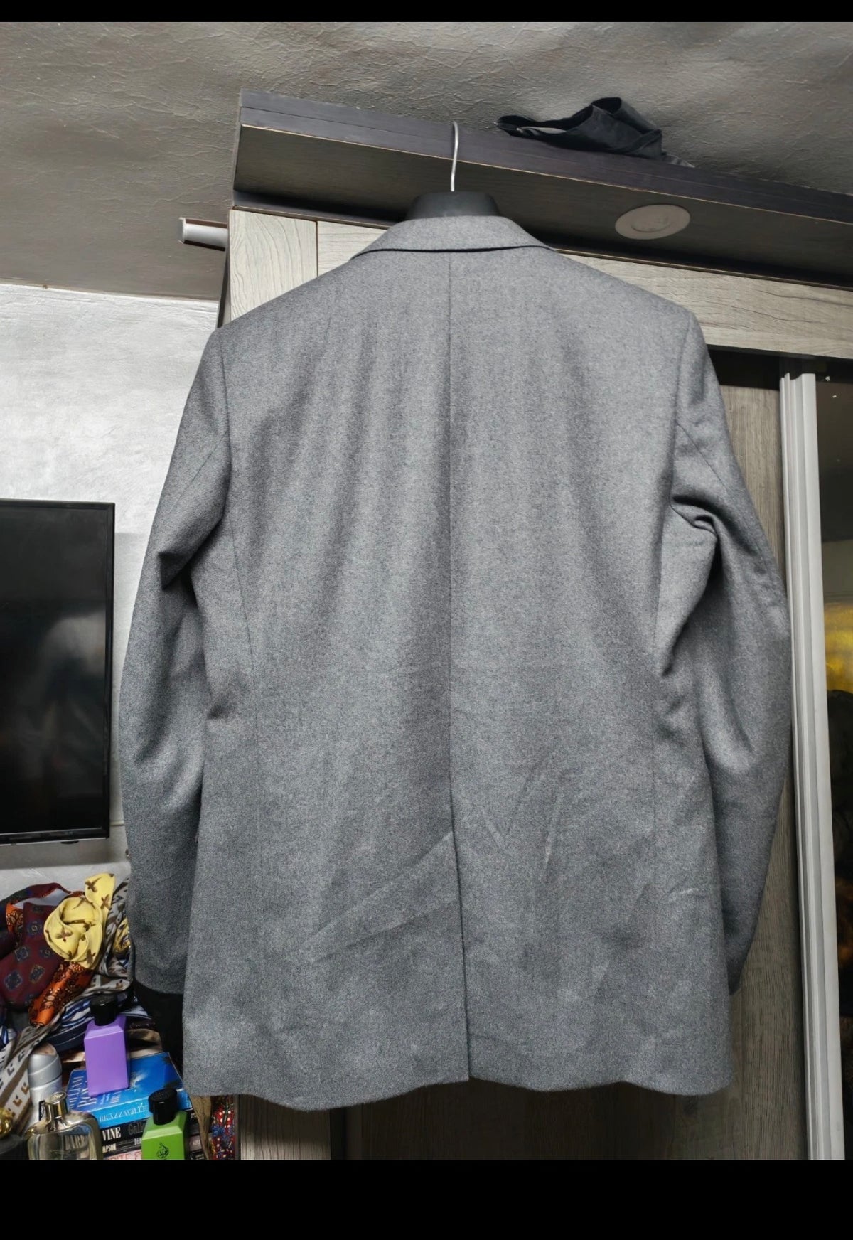 Vintage classic pure woollen wool 3 piece gray 2 button suit 40R 40L