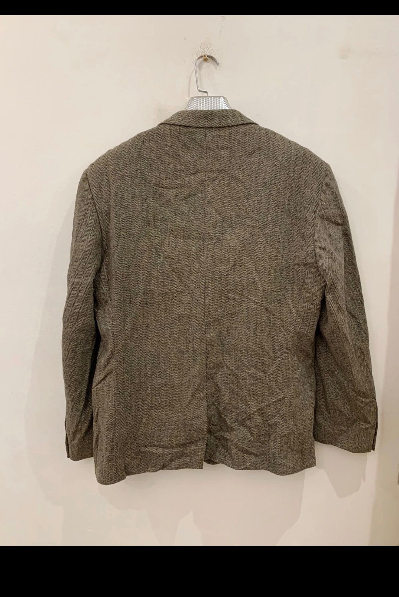 Vintage pure wool Tweed herringbone brown hunting jacket blazer 42R