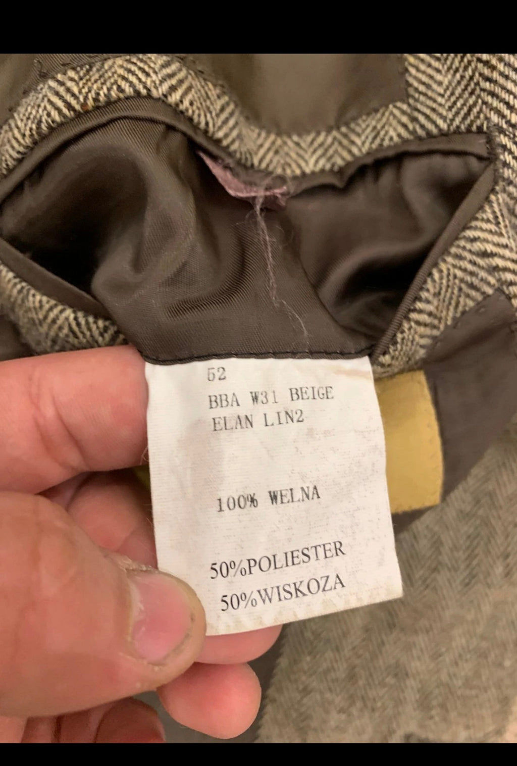 Vintage pure wool Tweed herringbone brown hunting jacket blazer 42R