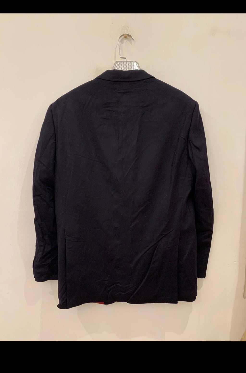 Vintage Wool Cashmere classic gold button black jacket blazer 42R 42L