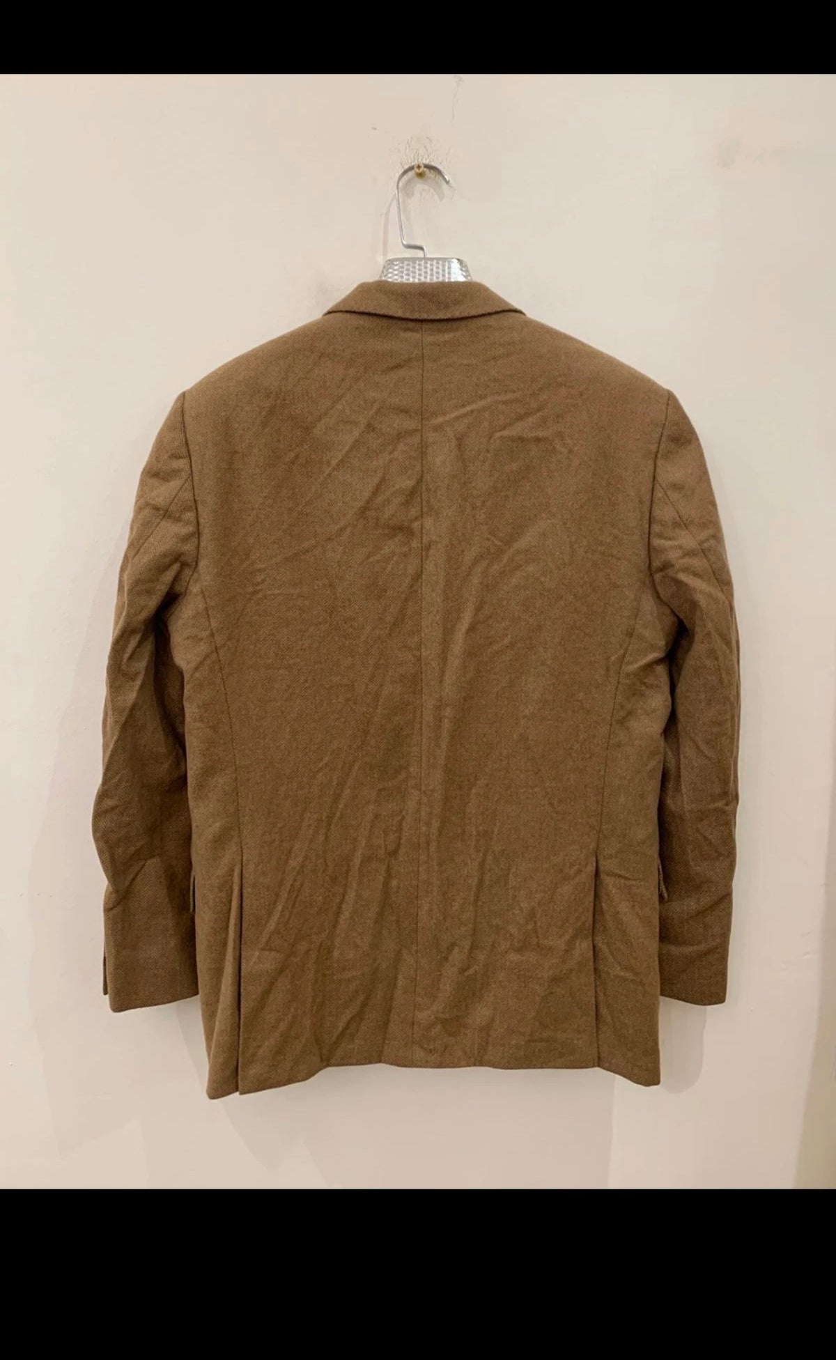 Vintage Sartoria 100% Camel hair brown classic herringbone jacket blazer 40R