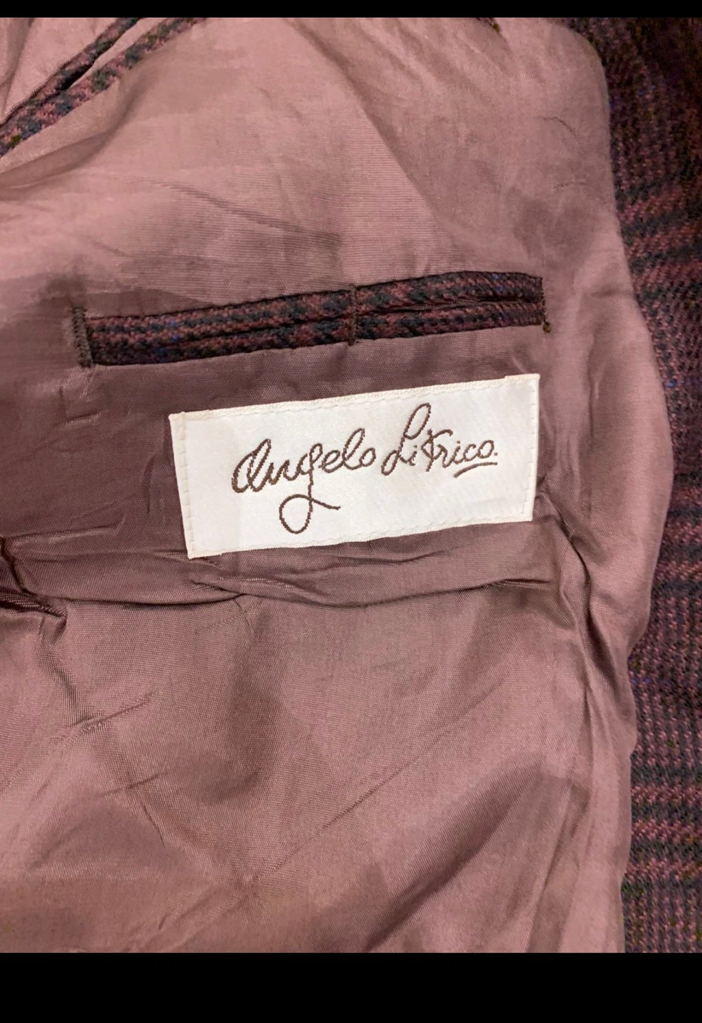 Vintage Angelo Litrico pure wool glen check classic burgundy jacket blazer 40R