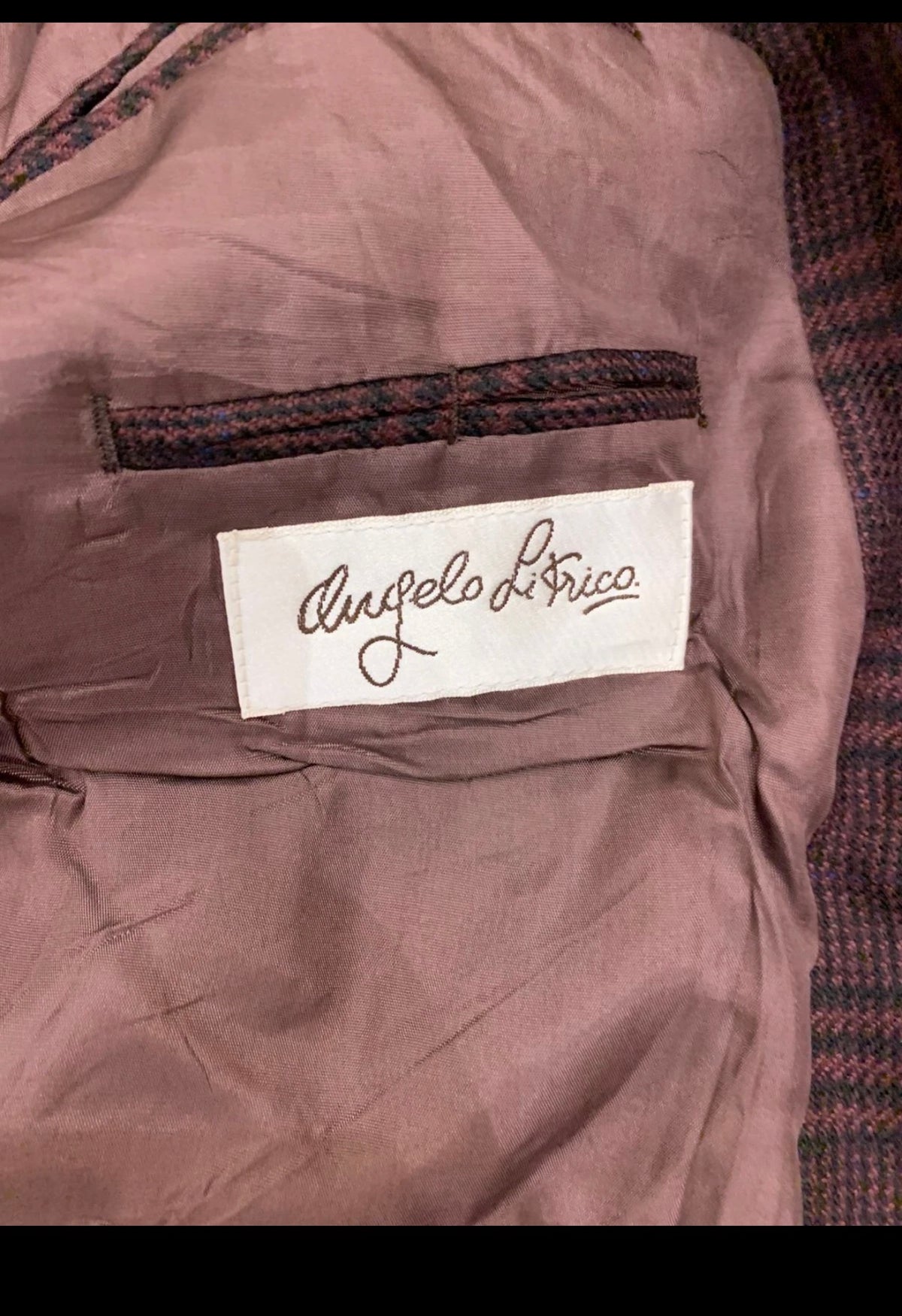 Vintage Angelo Litrico pure wool glen check classic burgundy jacket blazer 40R