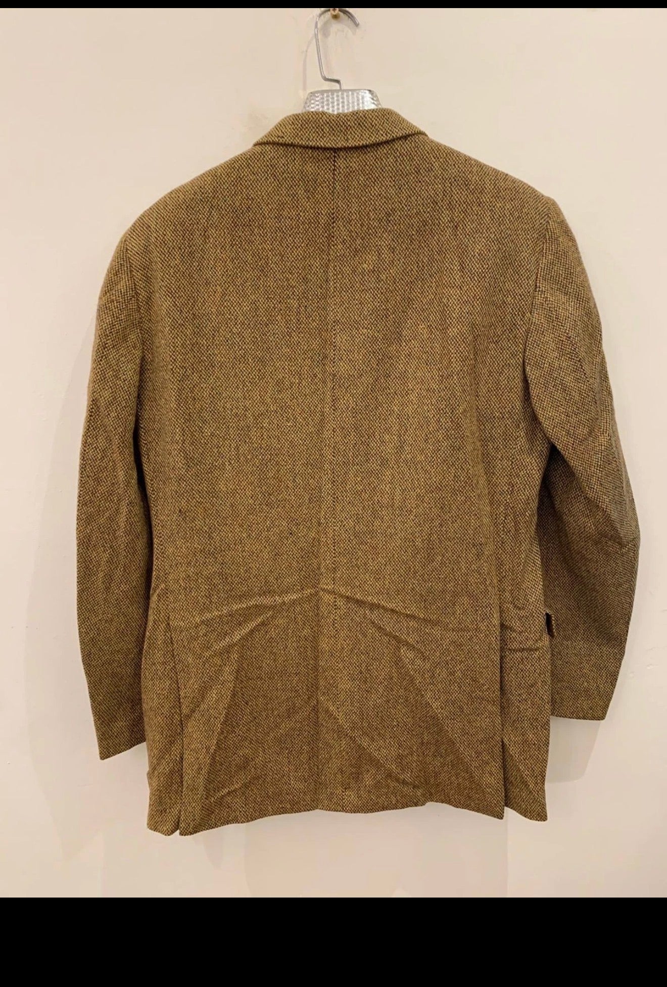 Vintage wool silk soft tweed golden brown classic jacket blazer 42R 42L