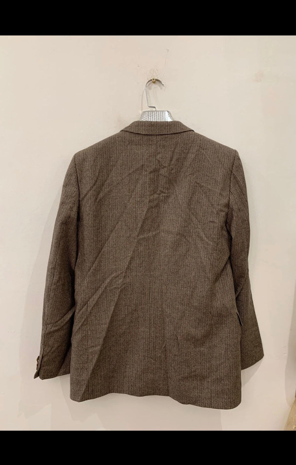 Vintage Hugo Boss pure wool houndstooth classic brown jacket blazer 40R 40L