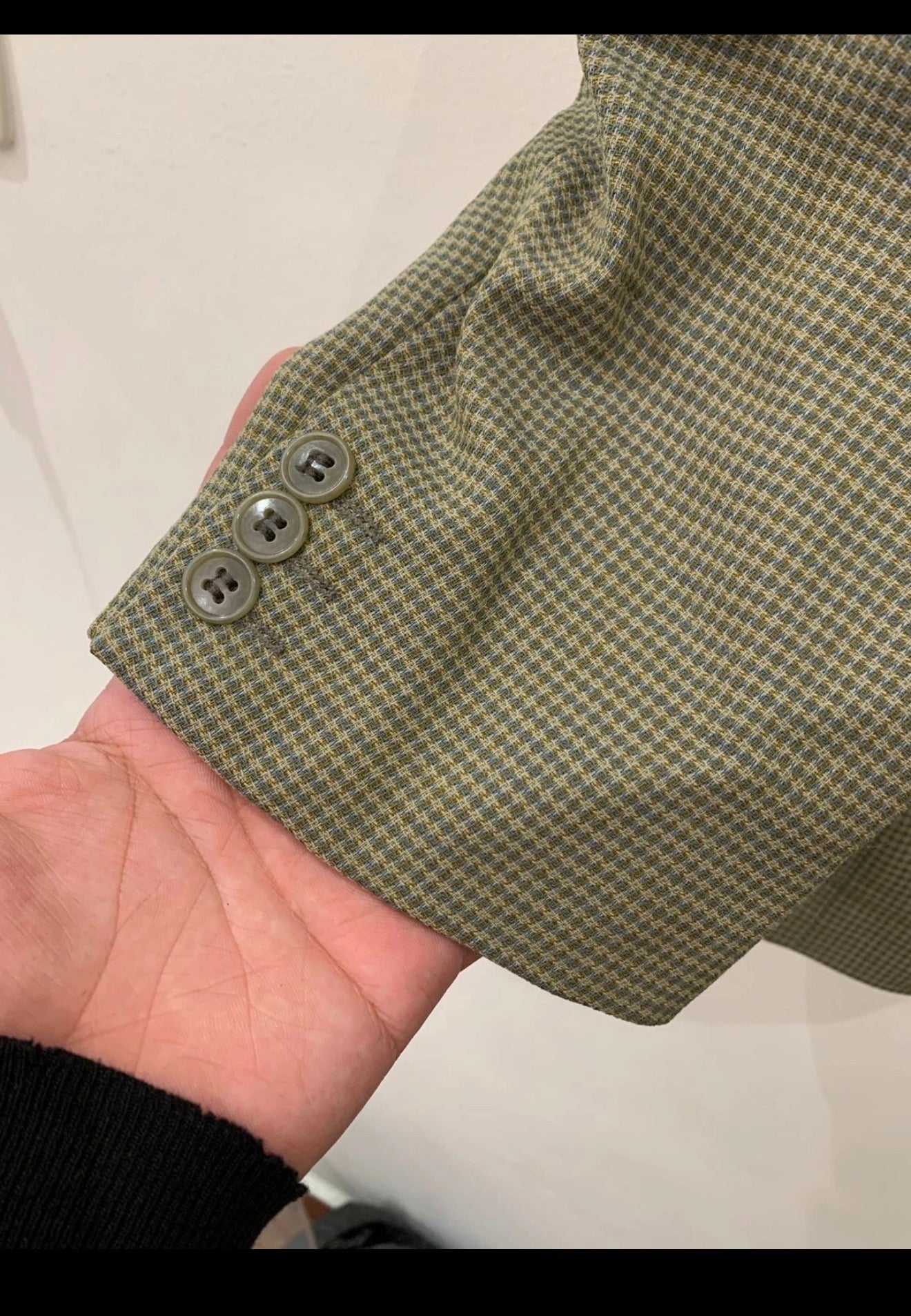 Vintage Avanzata houndstooth pure wool classic green hunting jacket blazer 44R