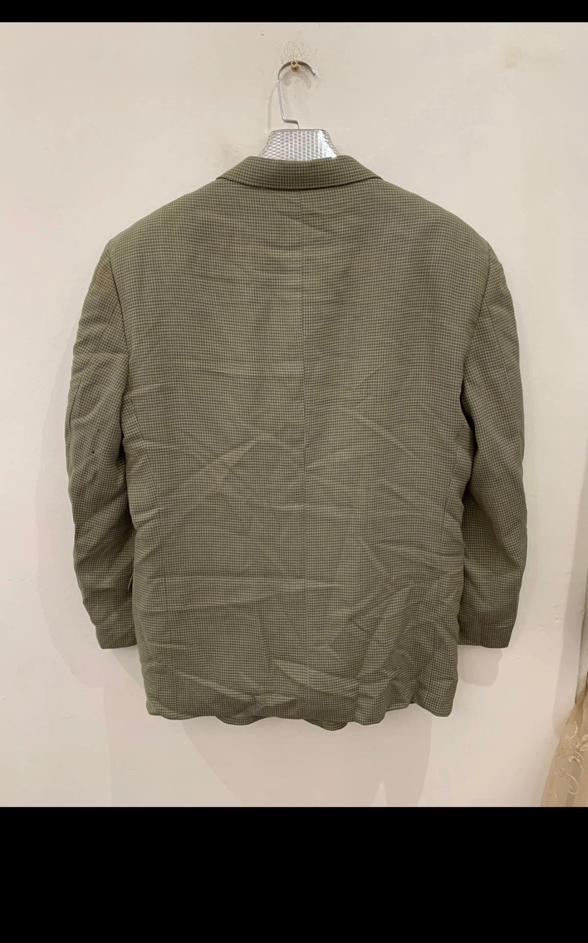Vintage Avanzata houndstooth pure wool classic green hunting jacket blazer 44R