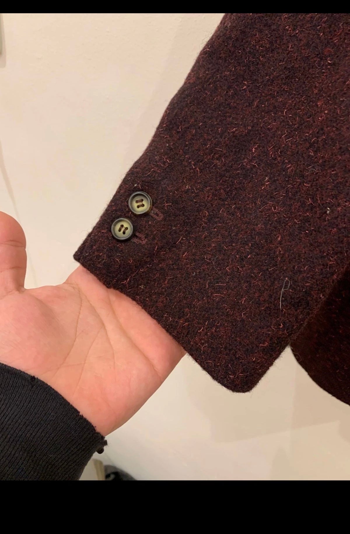 Vintage Boss Twenty pure wool tweed classic burgundy jacket blazer 42R 42S