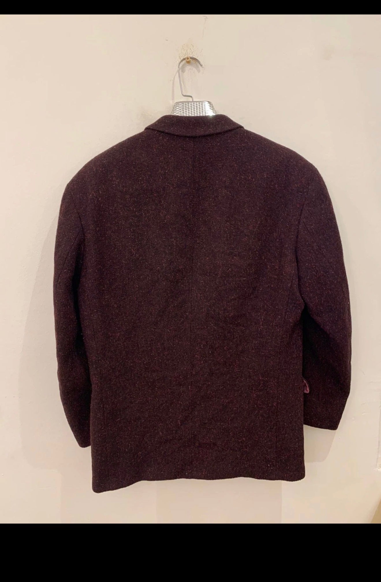 Vintage Boss Twenty pure wool tweed classic burgundy jacket blazer 42R 42S