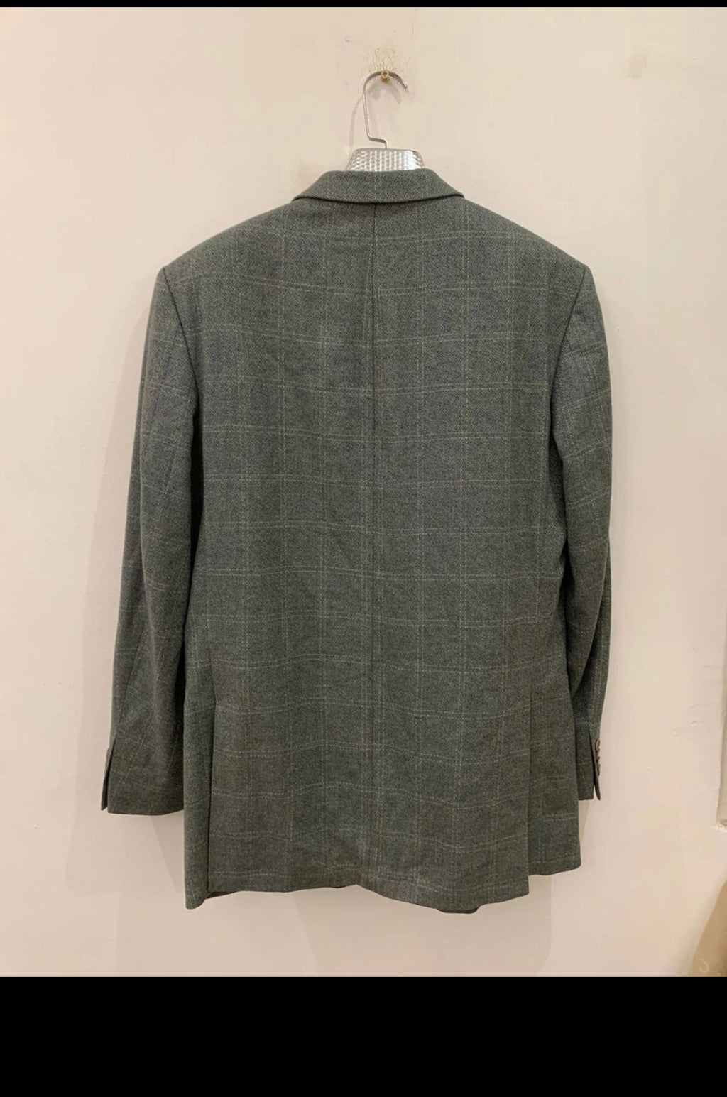 Vintage Roy Robson Loro Piana Wool Cashmere Windowpane green jacket blazer 44L