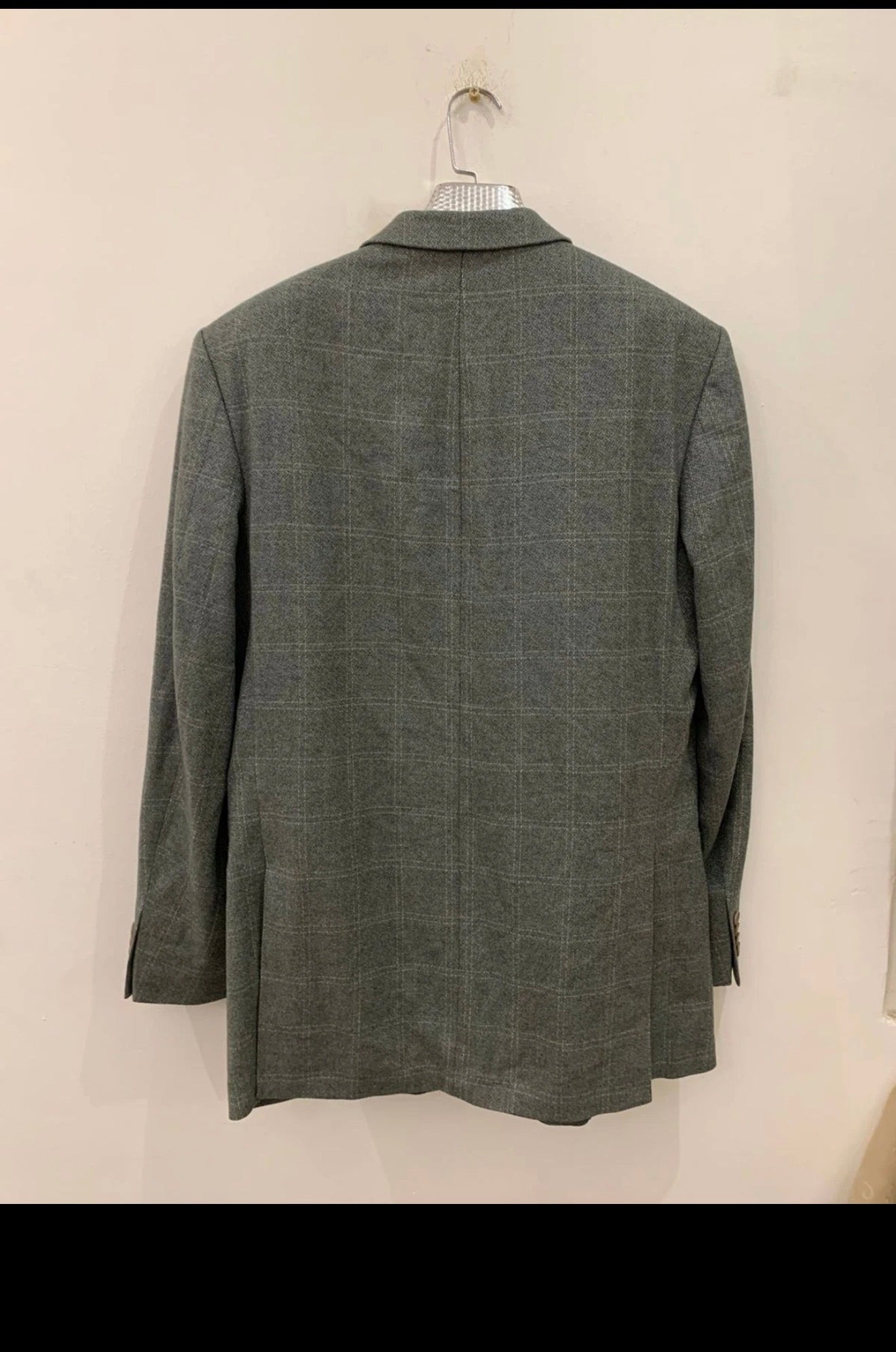 Vintage Roy Robson Loro Piana Wool Cashmere Windowpane green jacket blazer 44L