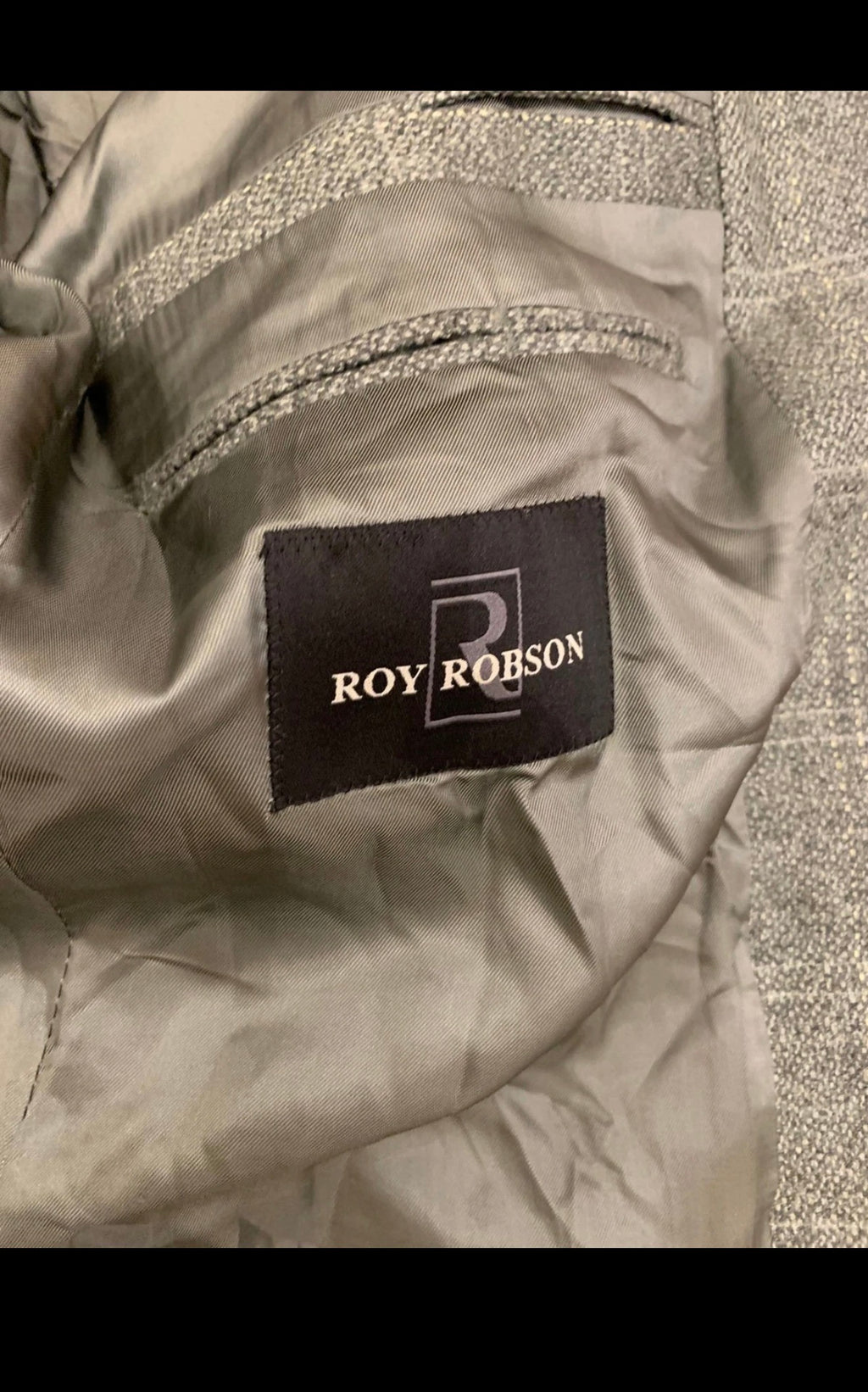 Vintage Roy Robson Loro Piana Wool Cashmere Windowpane green jacket blazer 44L
