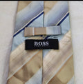 Vintage Hugo Boss classic 100% all silk Retro luxury bar code neck tie