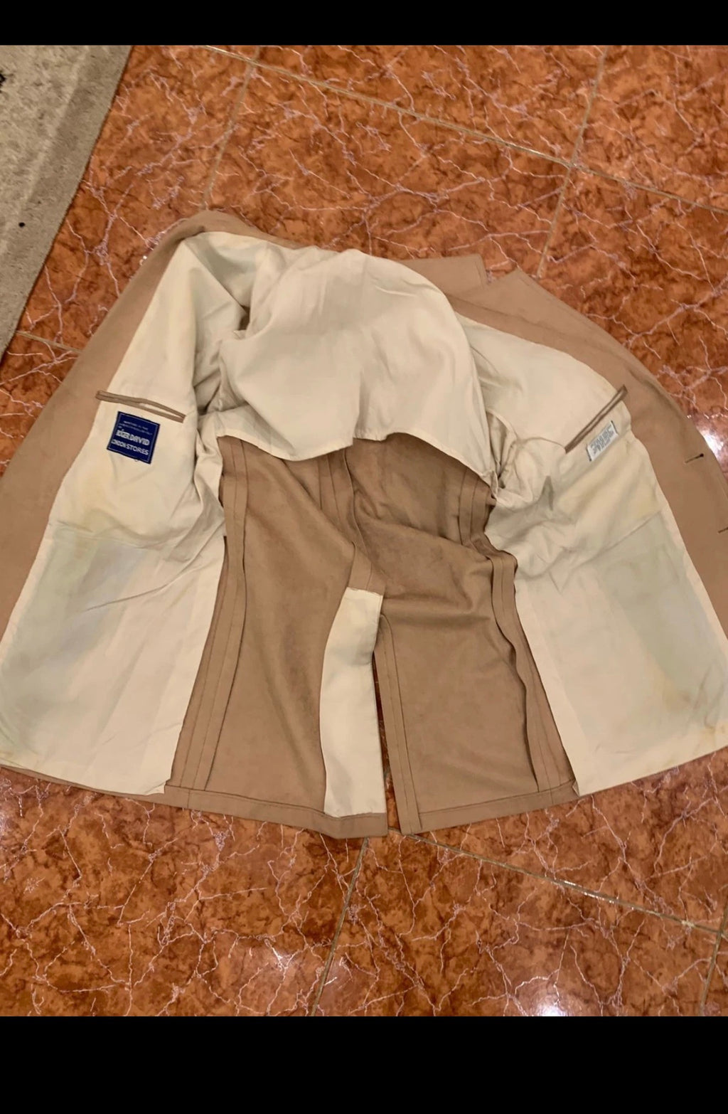 1970s vintage classic rockabilly disco camel beige suit jacket blazer 38R