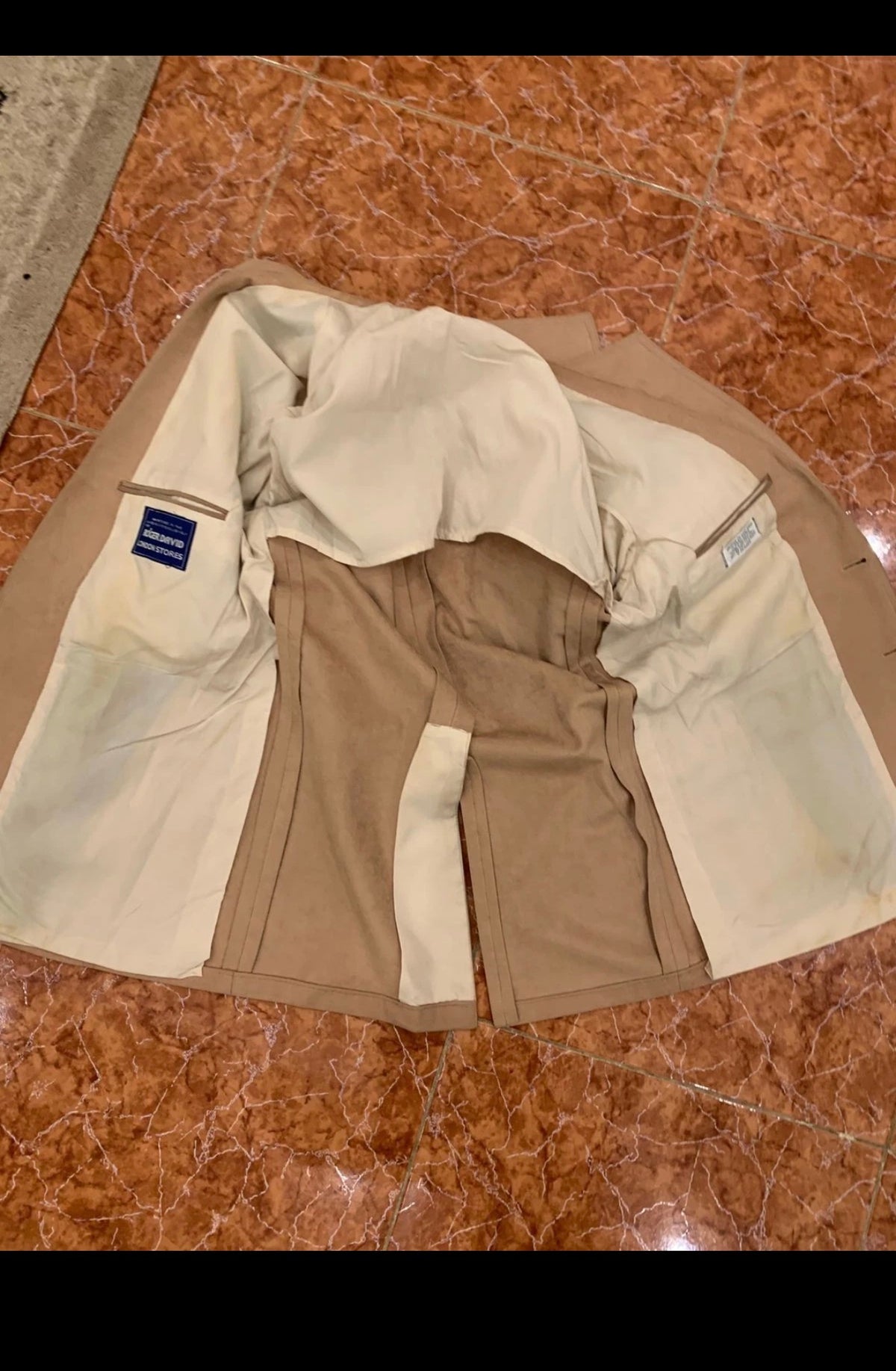 1970s vintage classic rockabilly disco camel beige suit jacket blazer 38R