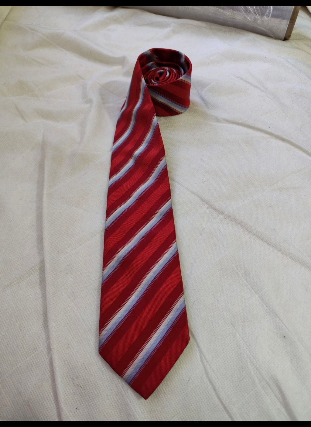 mens vintage Hugo Boss classic 100% all silk luxury Regimental Red neck tie