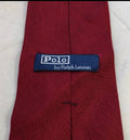 Vintage Polo Ralph Lauren 100% all silk luxury burgundy herringbone neck tie