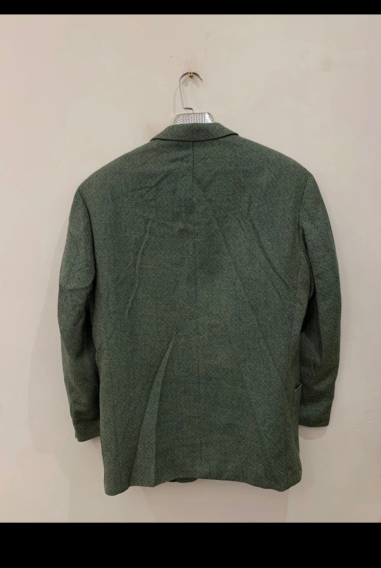 Vintage strellson pure wool herringbone green hunting jacket blazer 42R