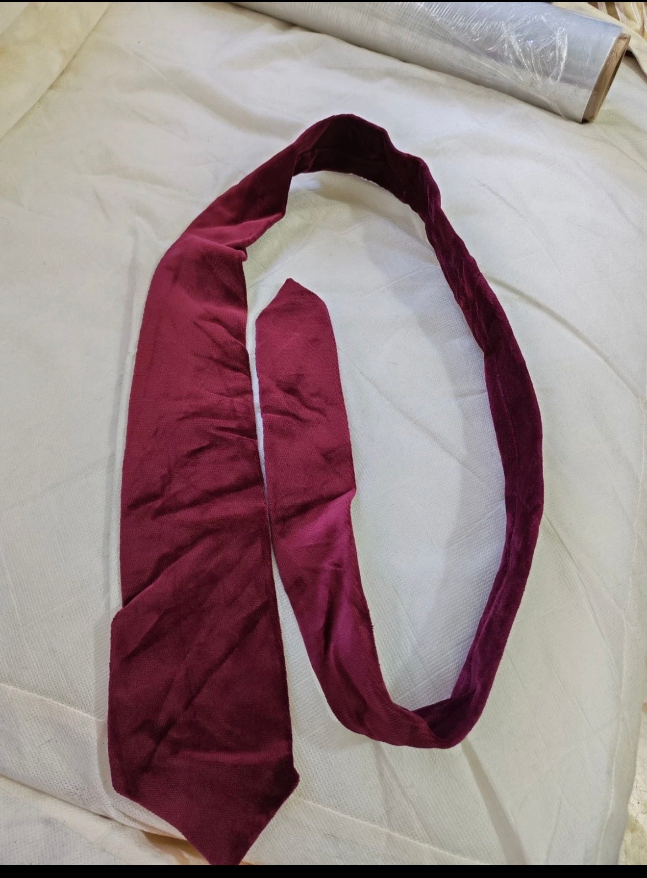 Vintage Burton classic 100% cotton velvet luxury burgundy neck tie