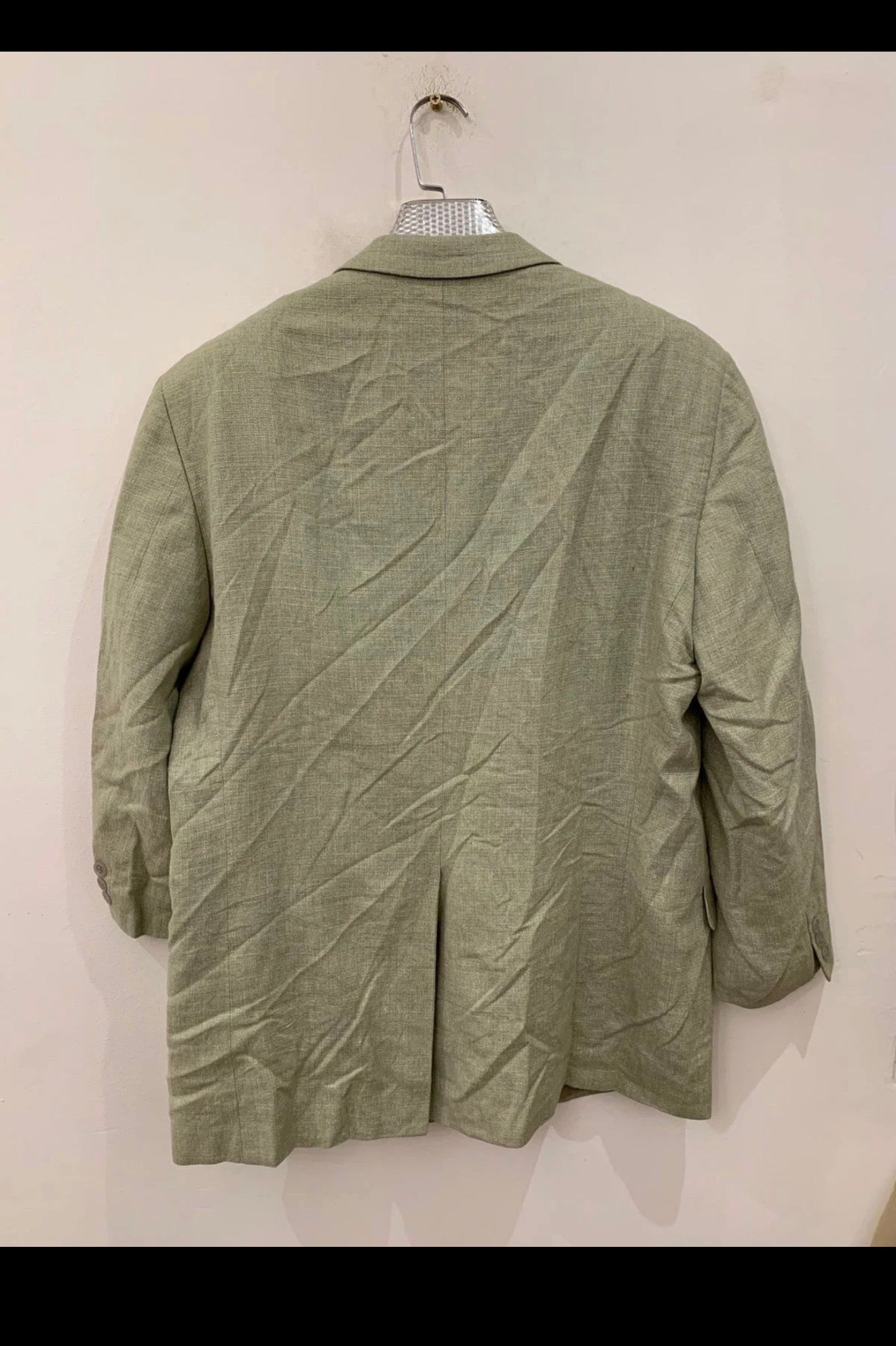 Vintage Ermenegildo Zegna Soft Silk Cotton Linen green jacket blazer 44S