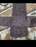 Vintage 100% pure wool tweed luxury square cut knitted brown green neck tie