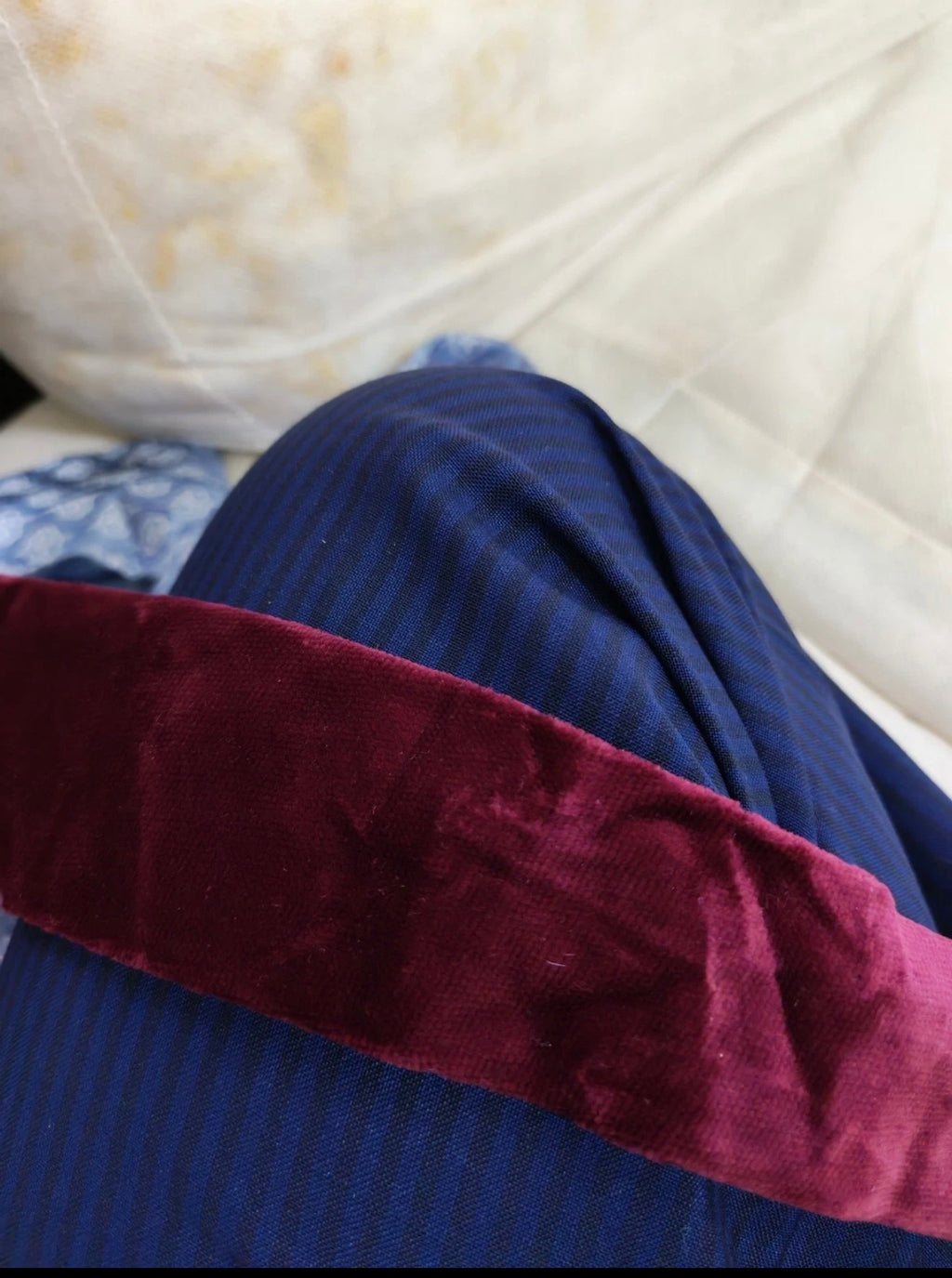 Vintage Burton classic 100% cotton velvet luxury burgundy neck tie