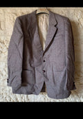 Vintage pure wool Tweed herringbone brown classic hunting jacket blazer 42R