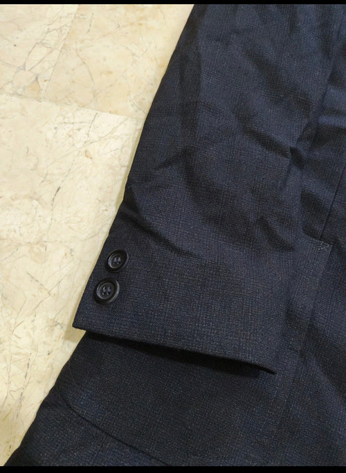 1970s Vintage all worsted wool classic black glen check jacket blazer 34R