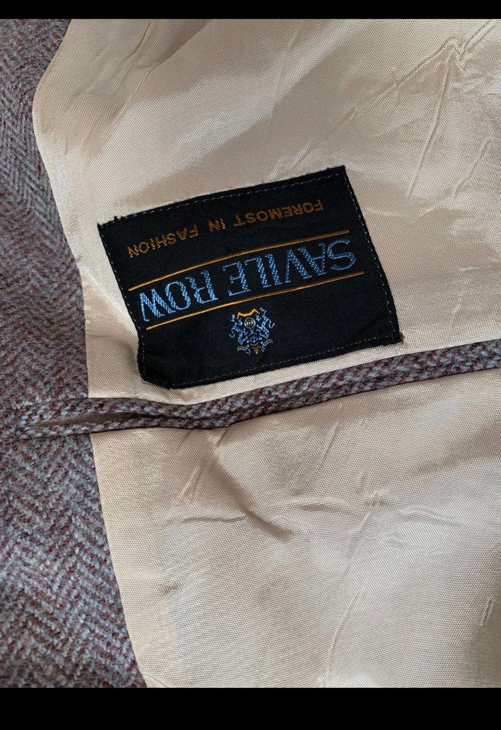 Vintage pure wool Tweed herringbone brown classic hunting jacket blazer 42R