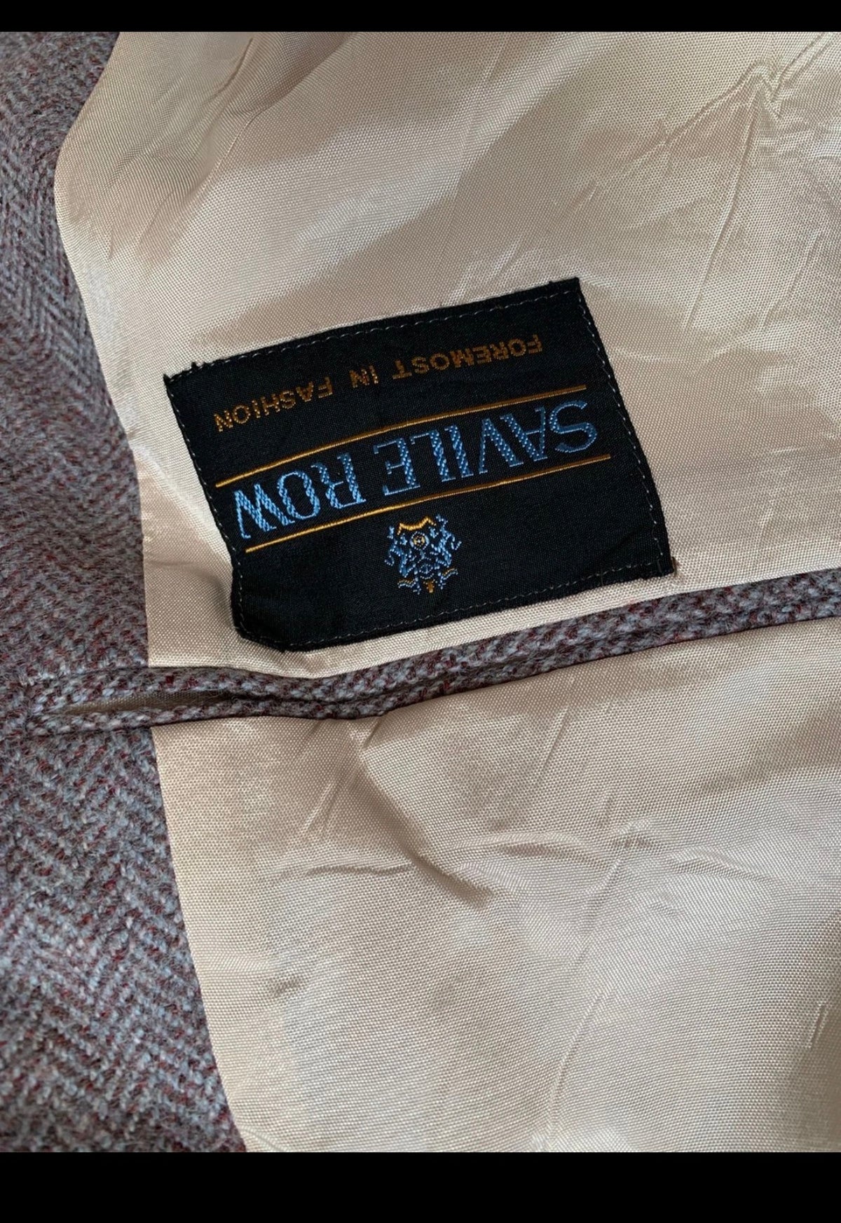 Vintage pure wool Tweed herringbone brown classic hunting jacket blazer 42R