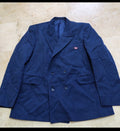 Vintage worsted wool double breasted navy classic jacket blazer 42R
