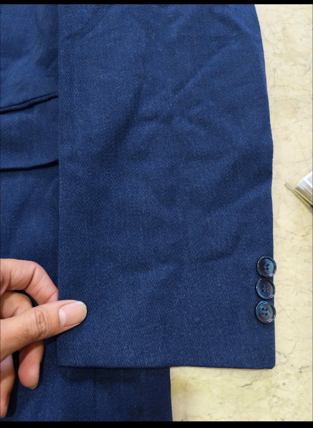 Vintage worsted wool double breasted navy classic jacket blazer 42R