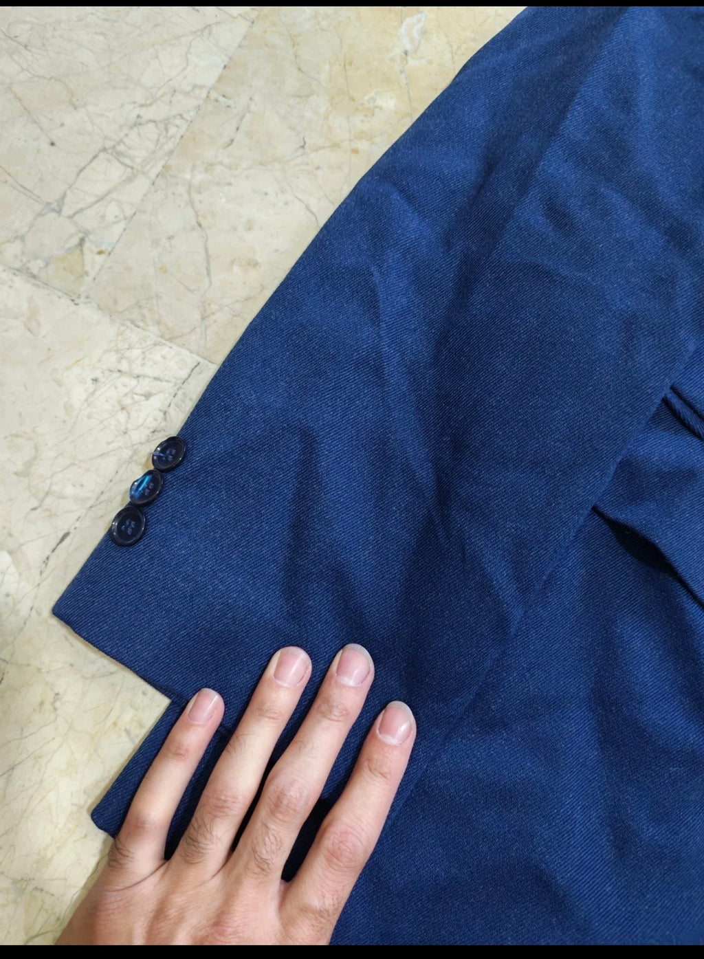 Vintage worsted wool double breasted navy classic jacket blazer 42R