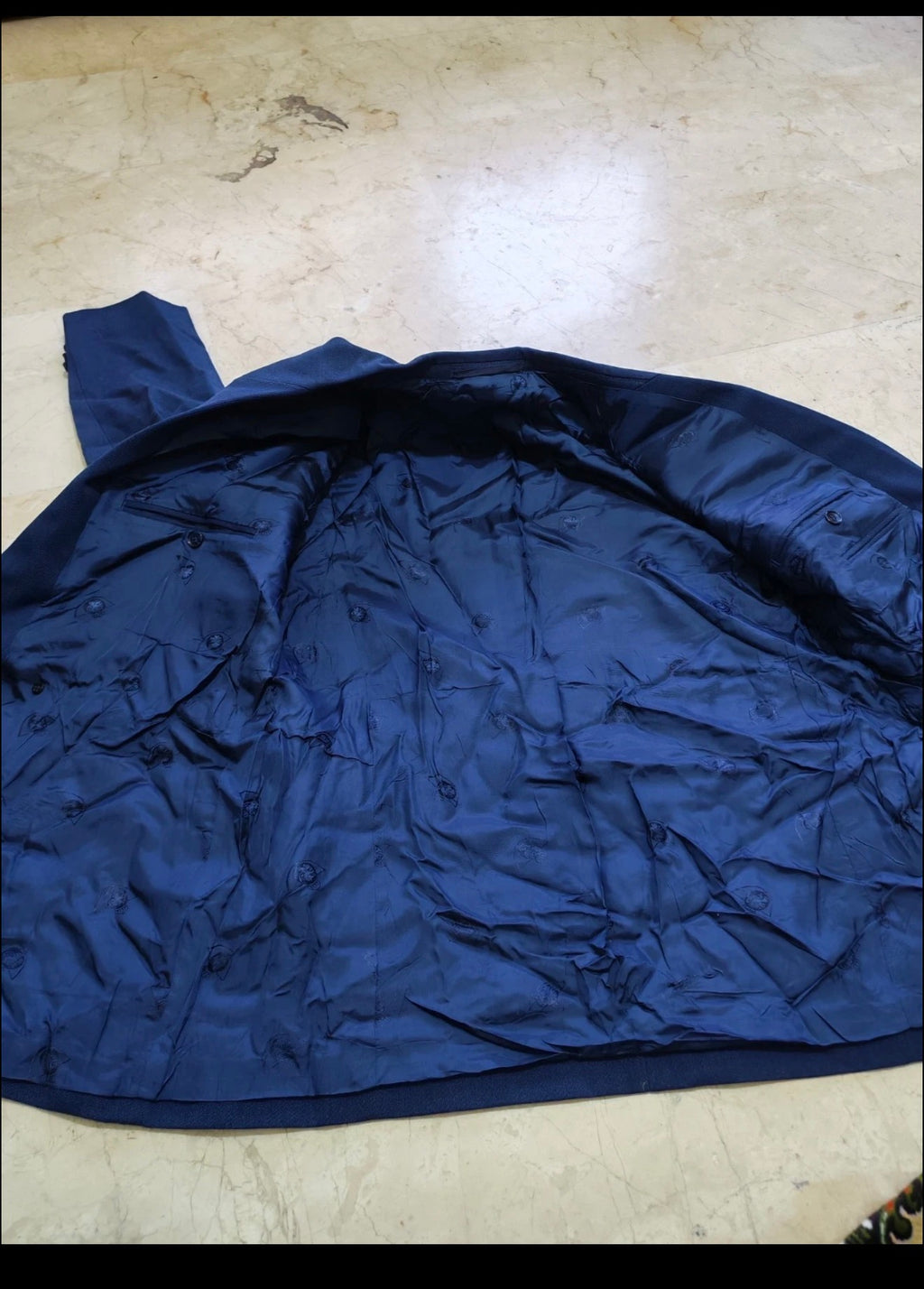 Vintage worsted wool double breasted navy classic jacket blazer 42R