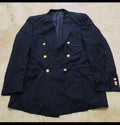 Vintage Scabal super 100s double breasted gold button navy jacket blazer 40R