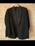 1970s vintage pure wool Tuxedo night black shawl lapel suit jacket blazer 40R